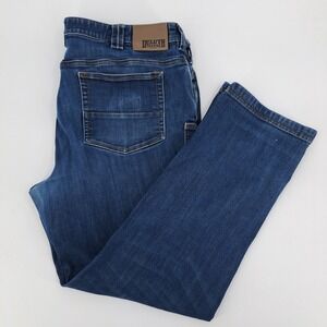 Duluth Trading Ballroom Double Flex Jeans Mens 42x32 Cotton Blue Dark Wash